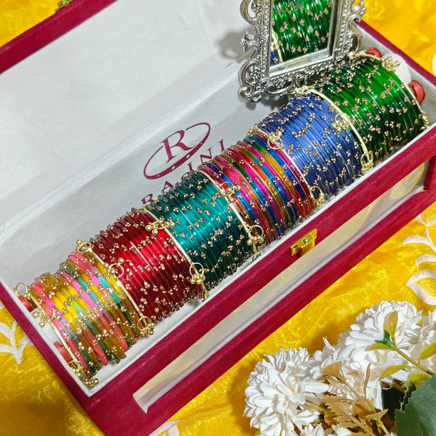 Ghungroo Bangles Set With Premium Box (6 Colors)