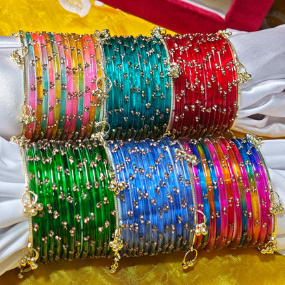Ghungroo Bangles Set With Premium Box (6 Colors)