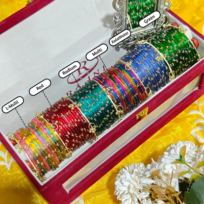 Ghungroo Bangles Set With Premium Box (6 Colors)